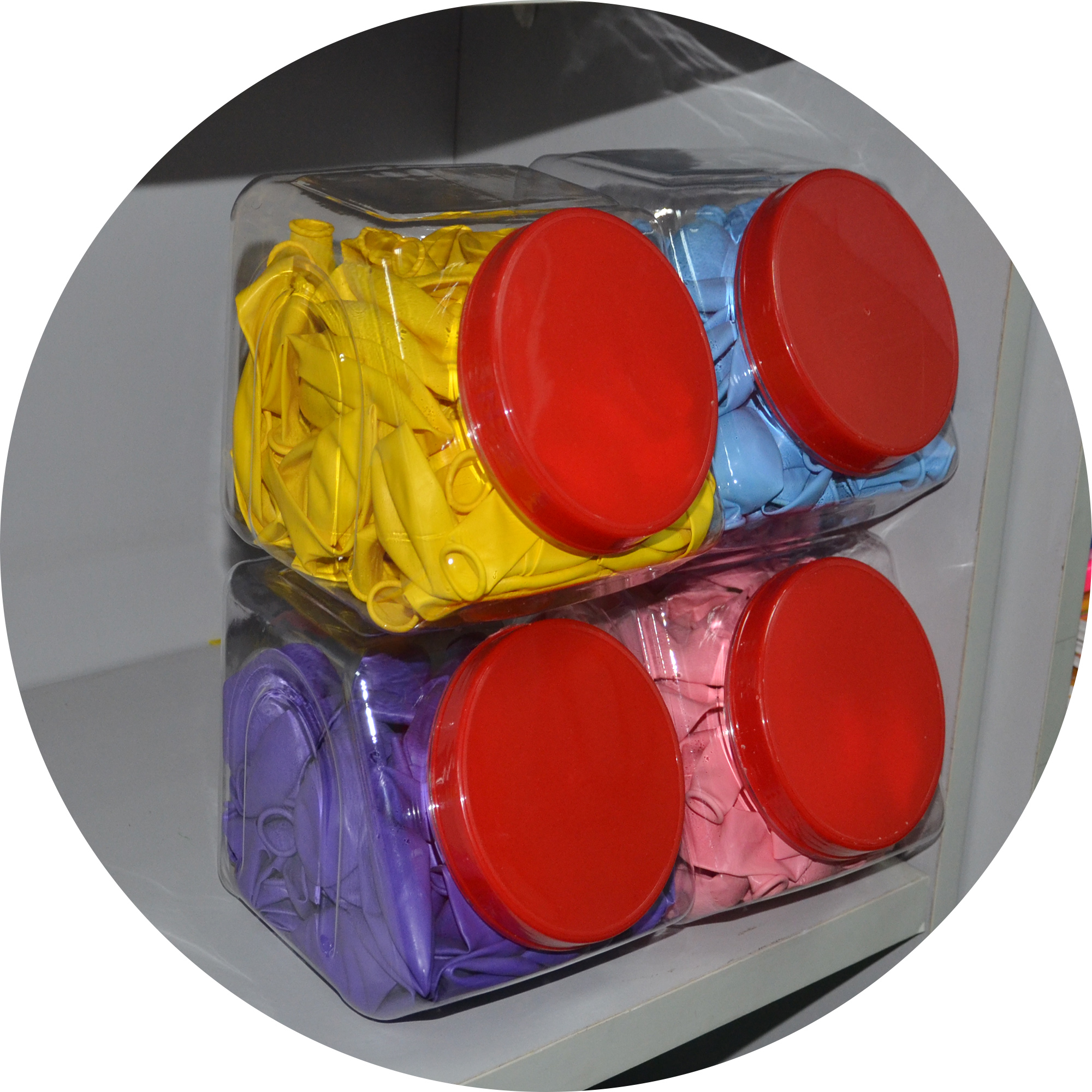 PKQWTM Colorful Party Balloon Dozens Of Balloons Storage Bag Clear Window  Storage Bins Boxes Large Capacity Foldable Stackable Organizer With Steel